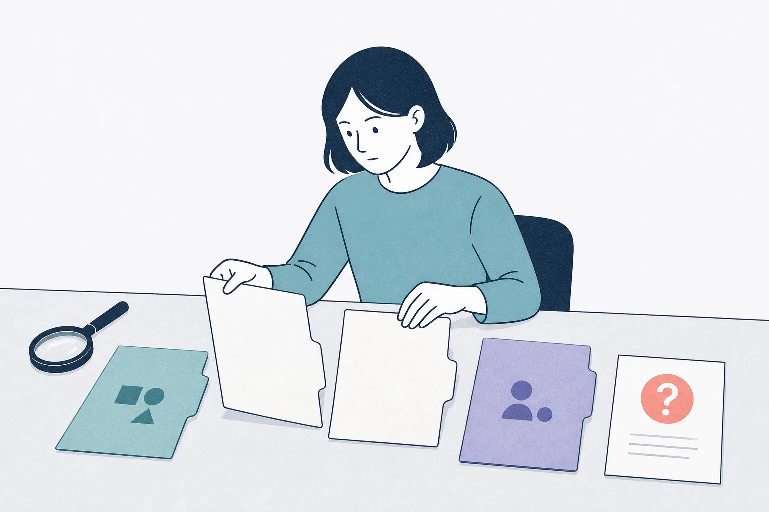 会社サイトの情報を確認し、サービスや事例のページを整理するイメージ